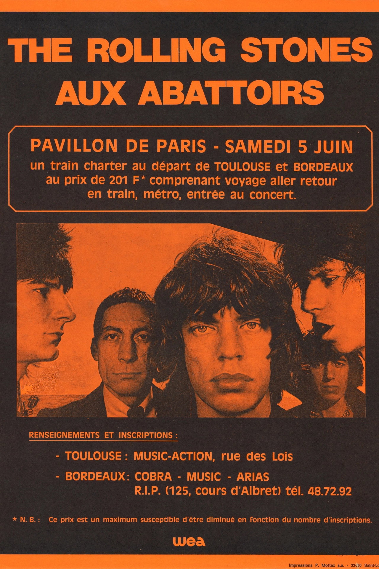 Pôster de The Rolling Stones Aux Abattoirs