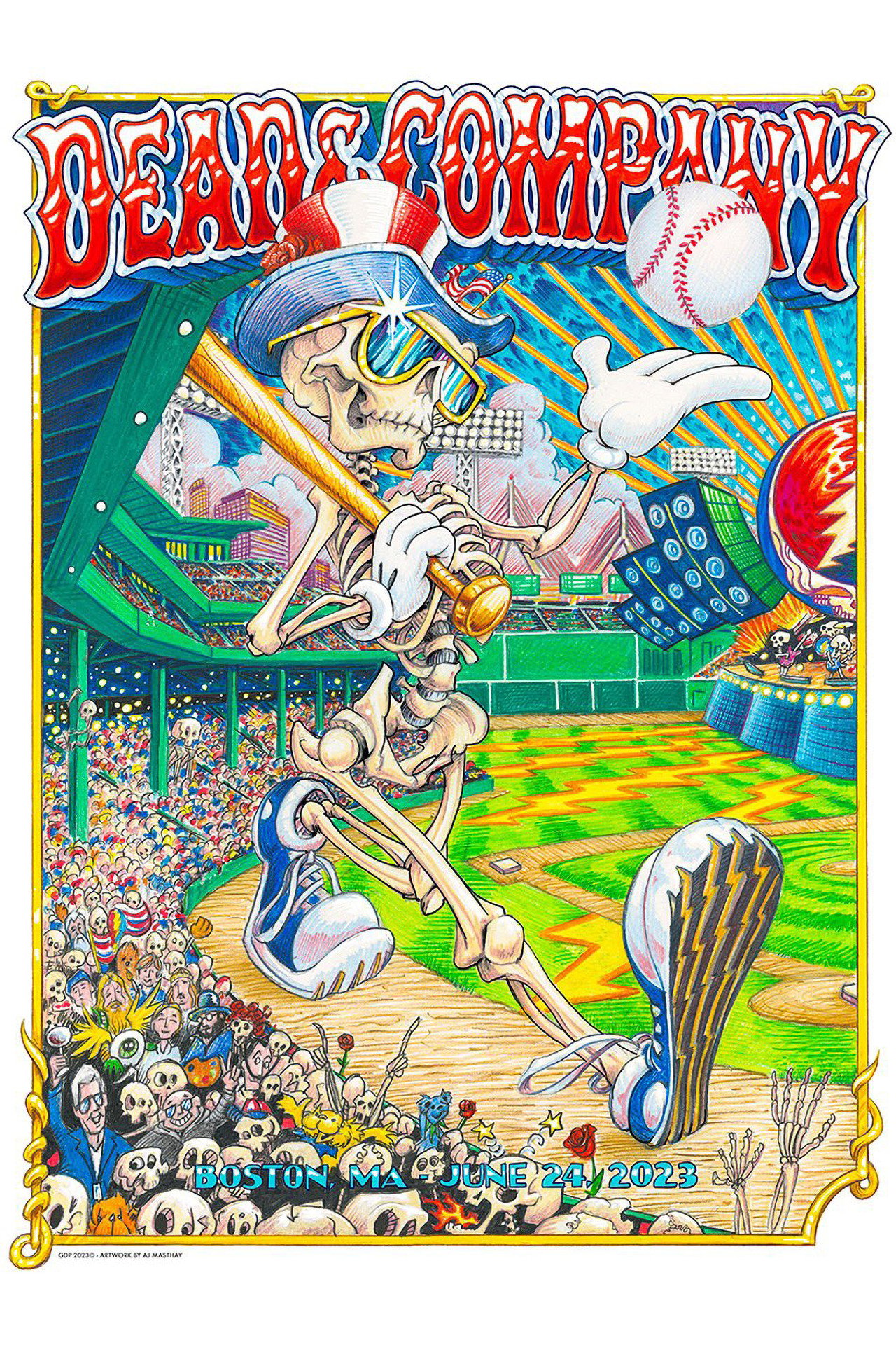 Pôster de Dead & Company: 2023-06-24 Fenway Park, Boston, MA, USA