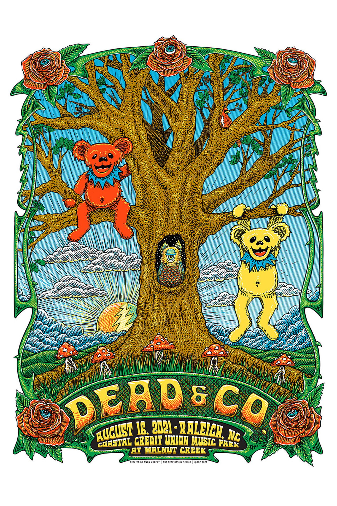 Pôster de Dead & Company: 2021-08-16 Coastal Credit Union Music Park at Walnut Creek, Raleigh, NC