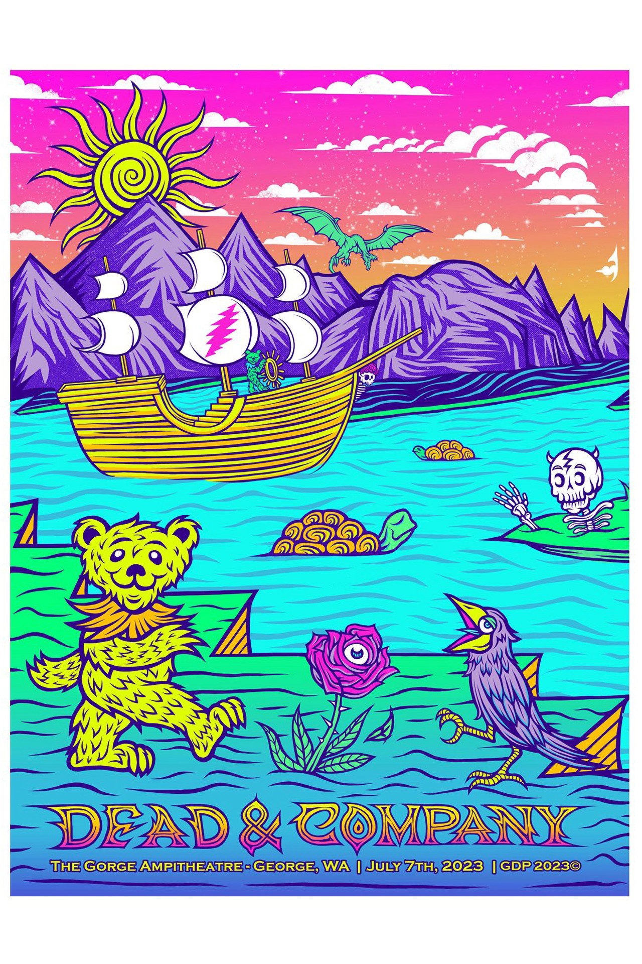Pôster de Dead & Company: 2023-07-07 The Gorge Amphitheatre, George, WA, USA