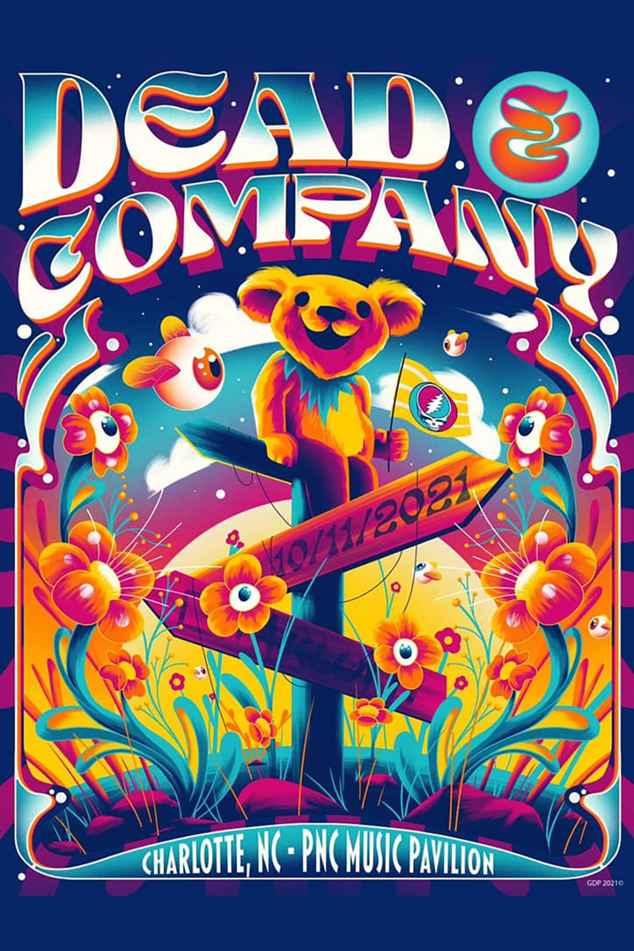 Pôster de Dead & Company: 2021-10-11 PNC Music Pavilion, Charlotte, NC