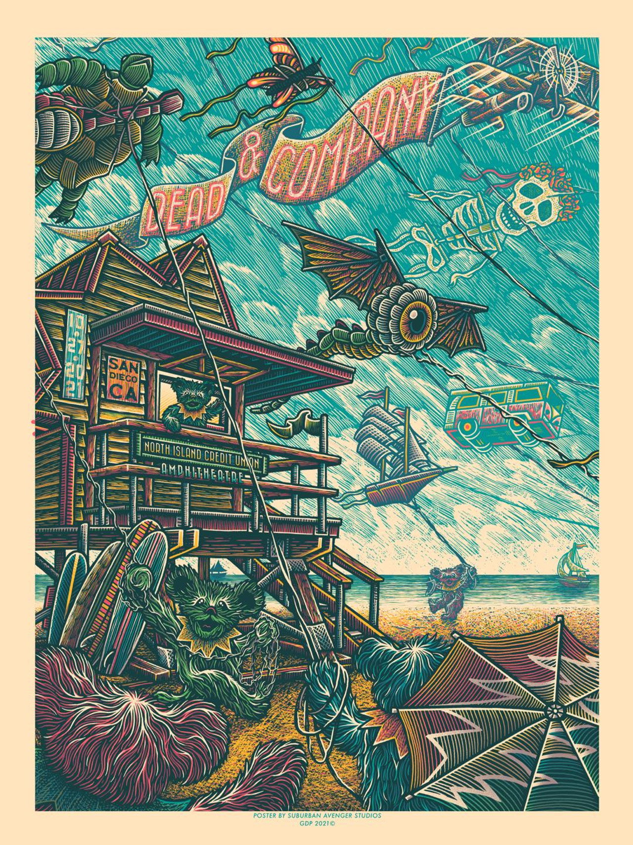 Pôster de Dead & Company: 2021.10.27 - North Island Credit Union Amphitheatre - Chula Vista, CA