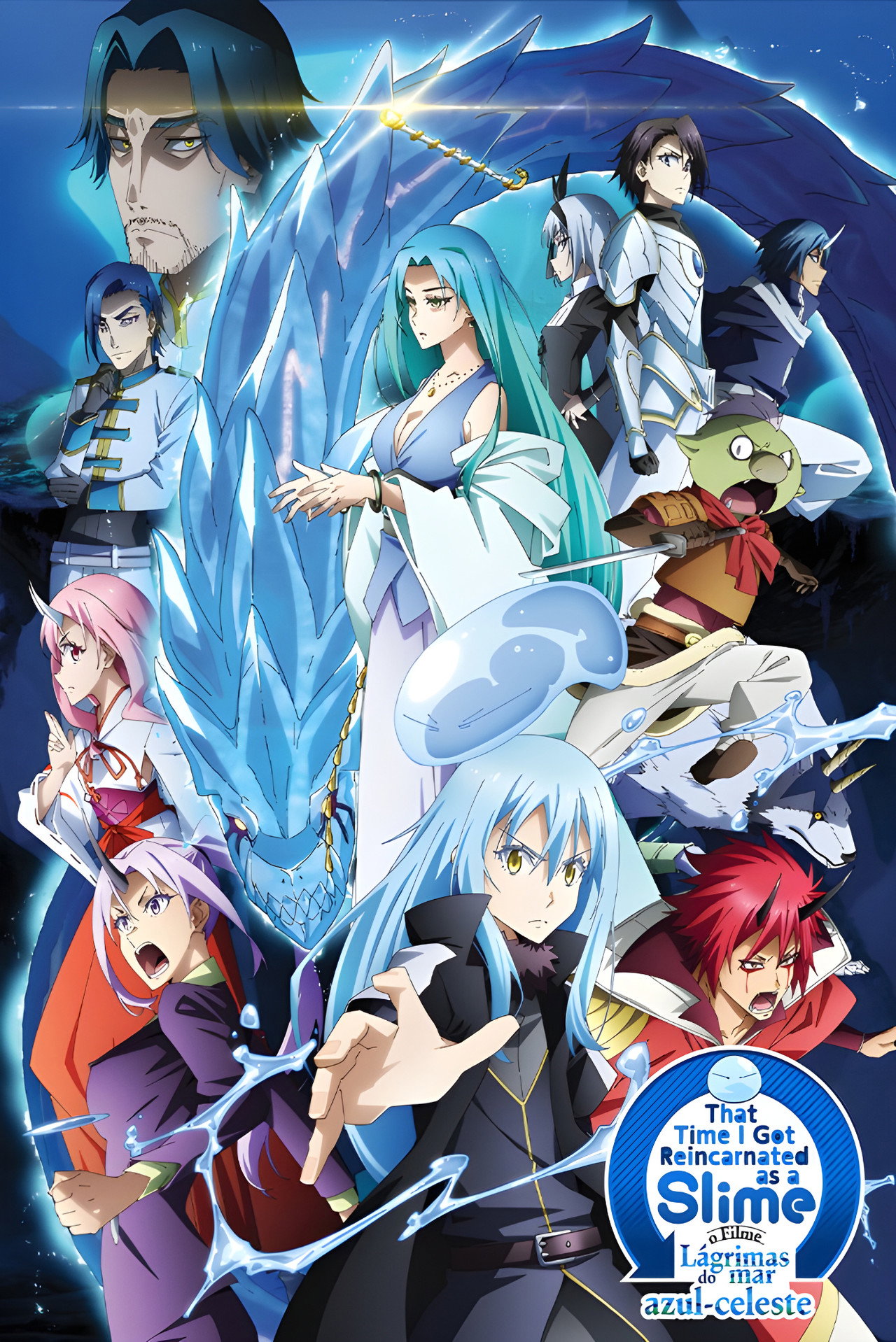 Pôster de That Time I Got Reincarnated as a Slime o Filme: Lágrimas do mar azul-celeste