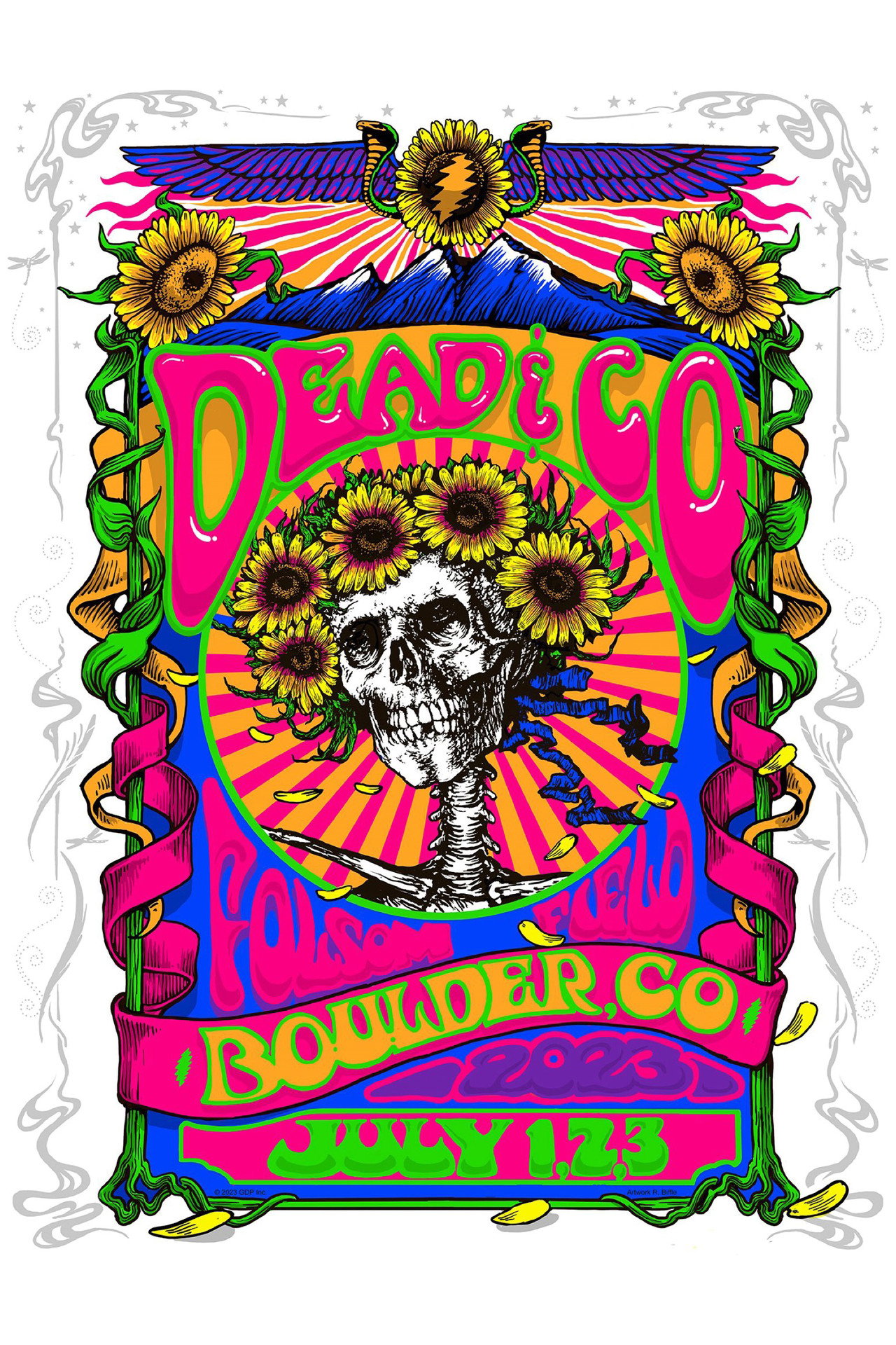 Pôster de Dead & Company: 2023-07-02 Folsom Field, Boulder, CO, USA