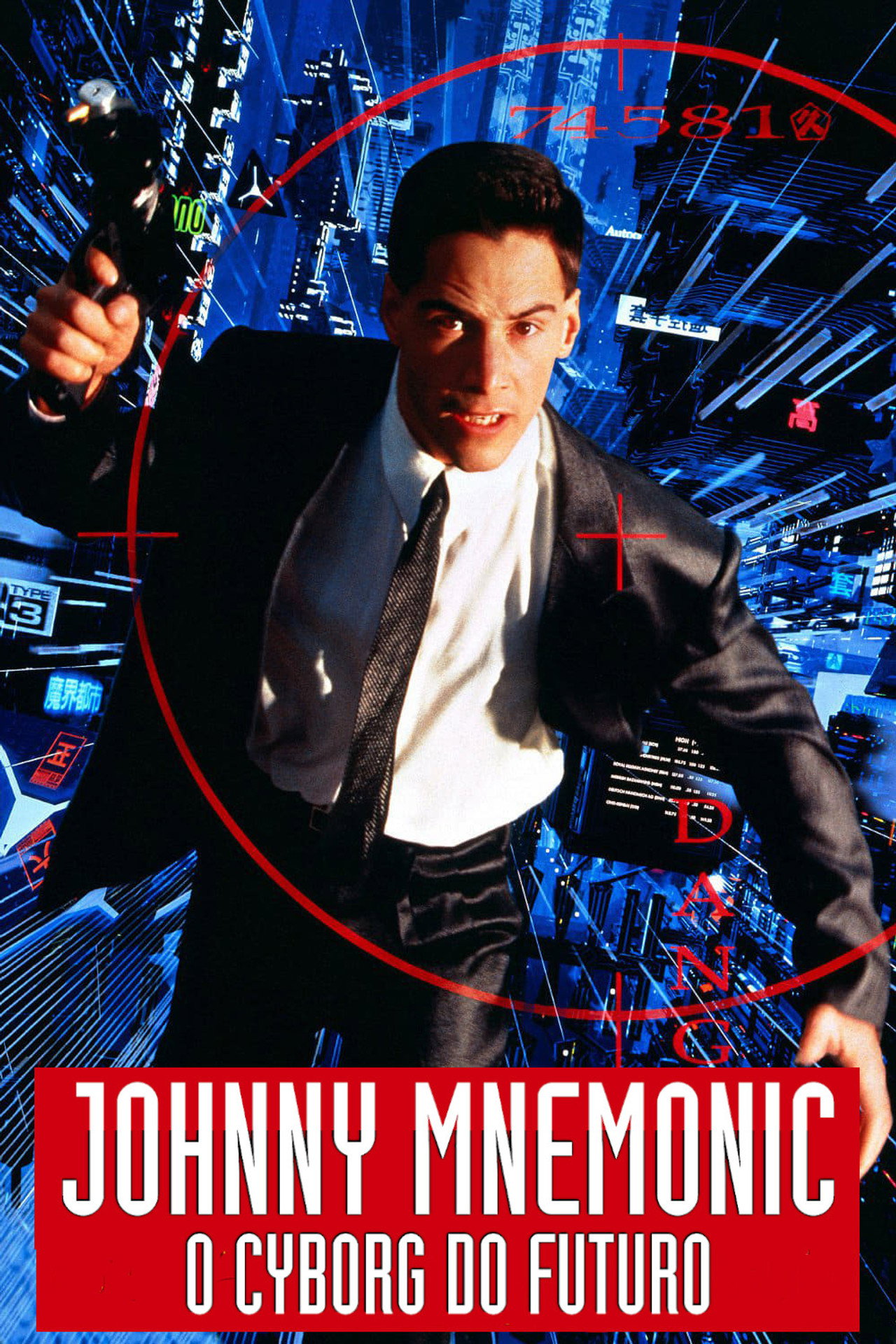 Pôster de Johnny Mnemonic, o Cyborg do Futuro