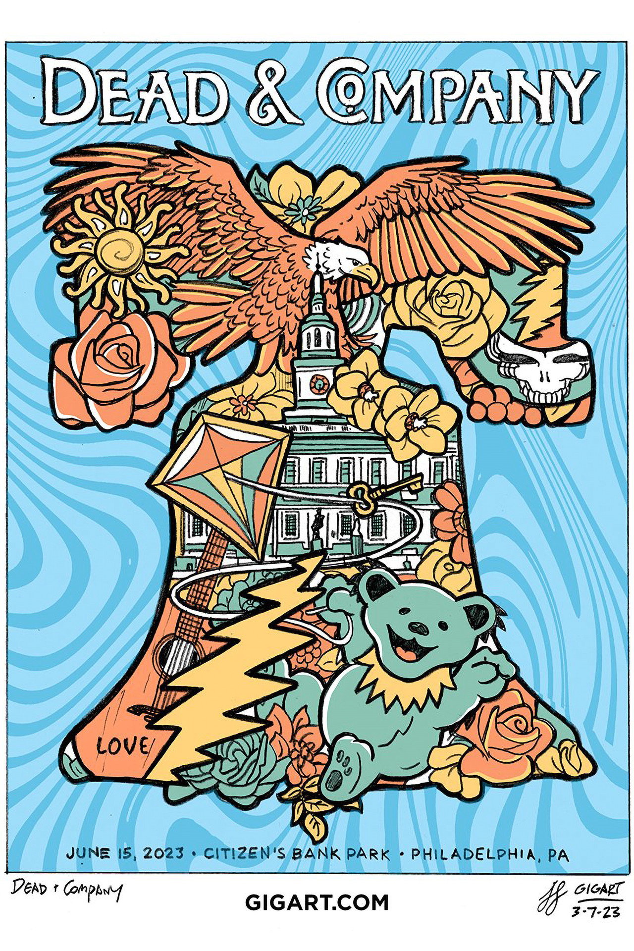 Pôster de Dead & Company: 2023-06-15 Citizens Bank Park, Philadelphia, PA, USA