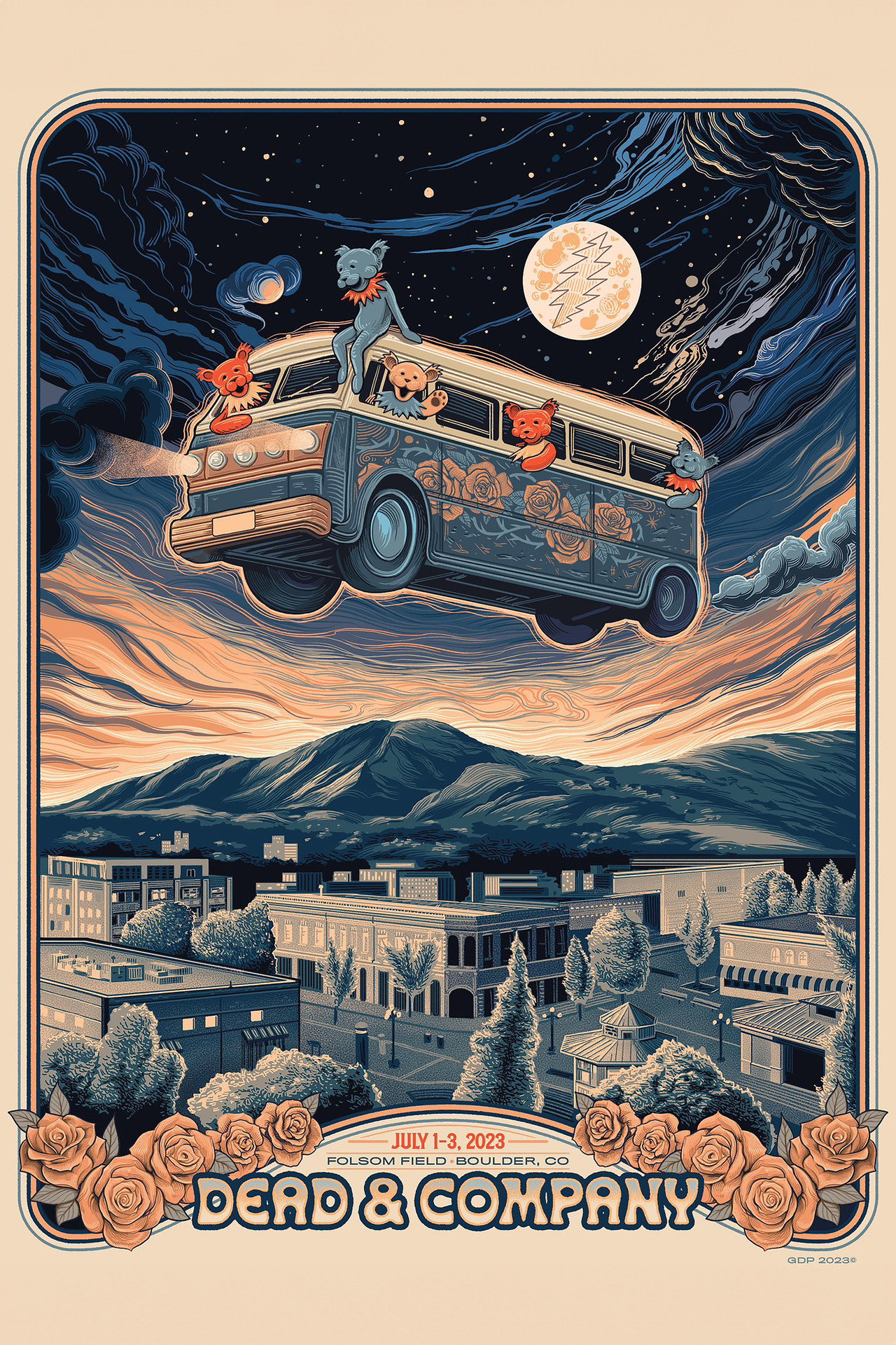 Pôster de Dead & Company: 2023-07-01 Folsom Field, Boulder, CO, USA