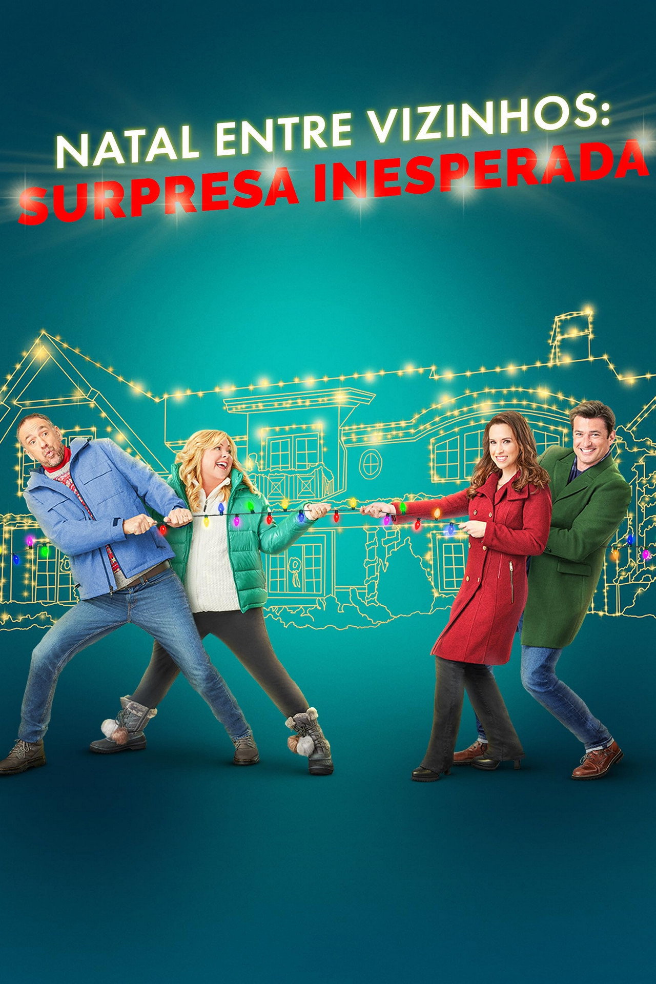 Pôster de Natal Entre Vizinhos: Surpresa Inesperada