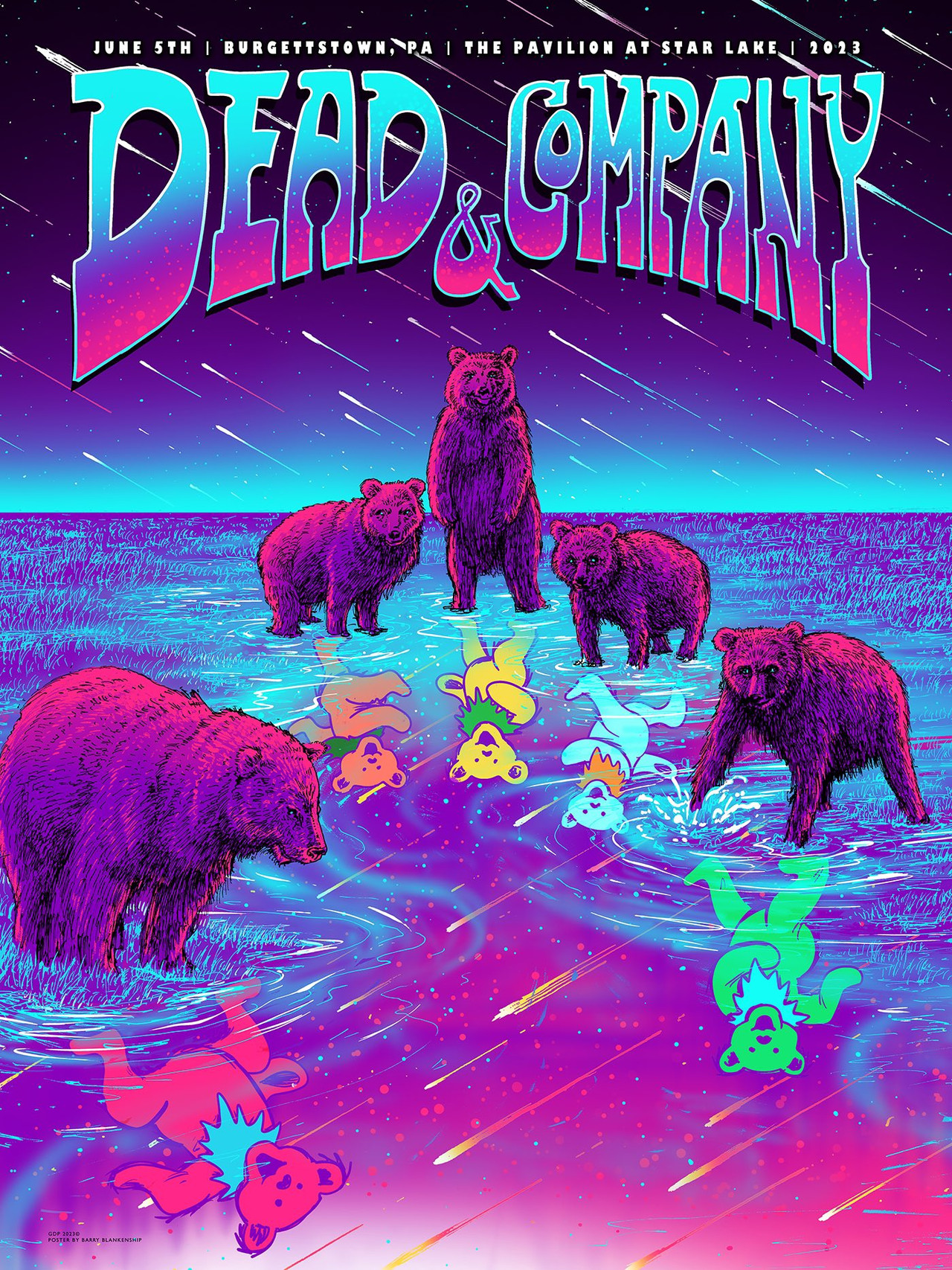 Pôster de Dead & Company: 2023-06-05 The Pavilion at Star Lake, Burgettstown, PA, USA