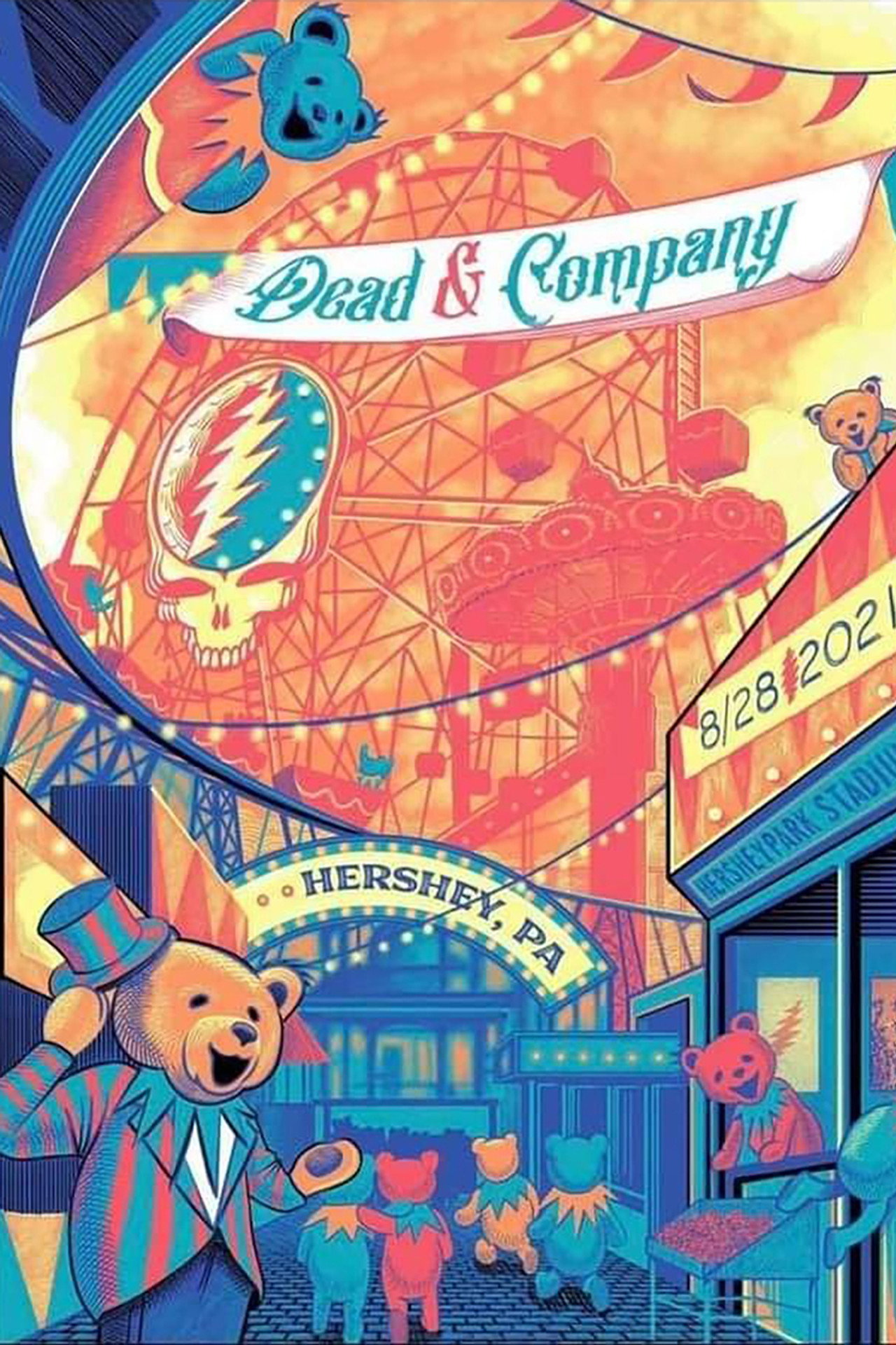 Pôster de Dead & Company: 2021-08-28 Hersheypark Stadium, Hershey, PA