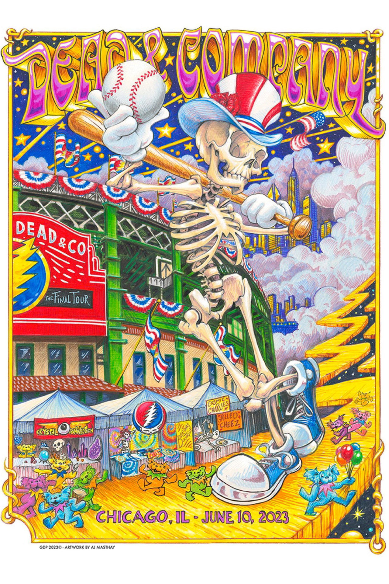 Pôster de Dead & Company: 2023-06-10 Wrigley Field, Chicago, IL, USA