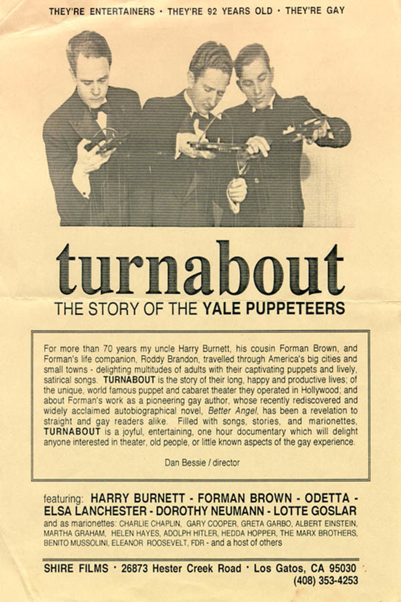 Pôster de Turnabout: The Story of the Yale Puppeteers