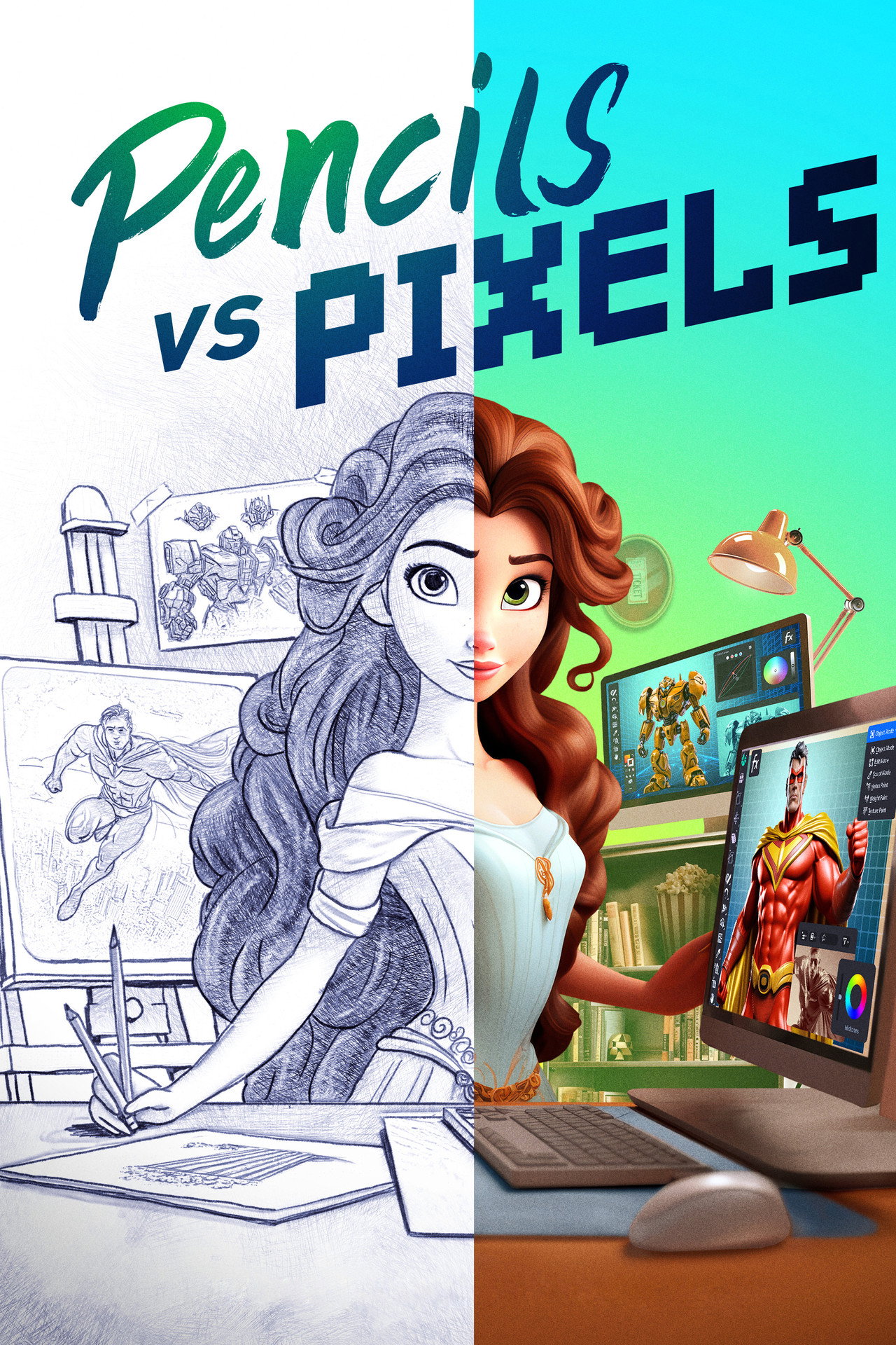 Pôster de Pencils vs Pixels