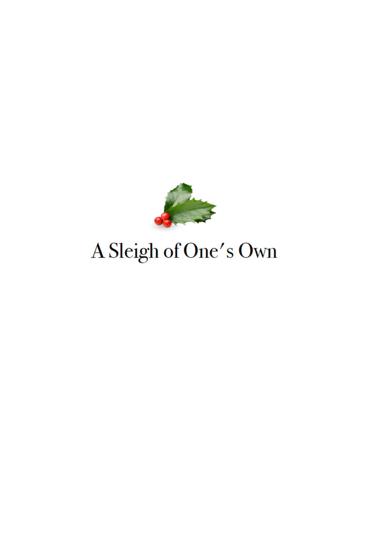 Pôster de A Sleigh of One's Own